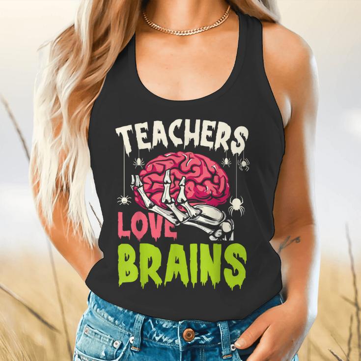 Teachers Love Brains Skeleton Halloween Teacher Funny Flowy Tank, gift for family, gift for coworker Teachers Love Brains Skeleton Halloween Teacher Funny Flowy Tank, gift for family, gift for coworker
