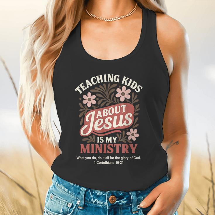 Teaching Kids About Jesus Is My Ministry Christian Teacher Flowy Tank, gift for family, gift for coworker Teaching Kids About Jesus Is My Ministry Christian Teacher Flowy Tank, gift for family, gift for coworker