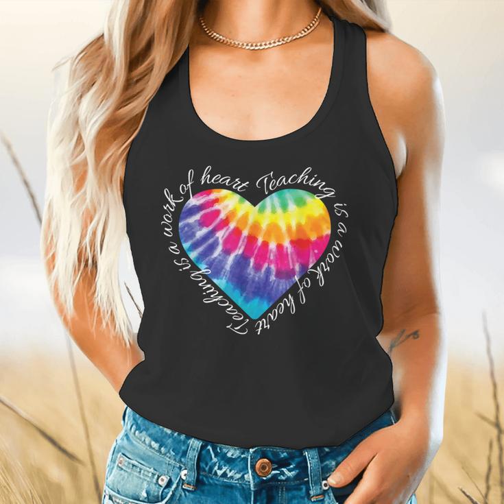 Teaching Is a Work Of Heart Tie Dye Hippie For Teacher For Men Women Girls Kids Flowy Tank, gift for family, gift for coworker