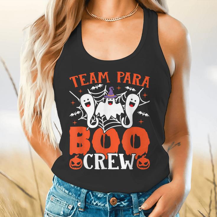 Team Para Boo Crew Halloween Ghost Paraprofessional Teacher Flowy Tank, gift for family, gift for coworker