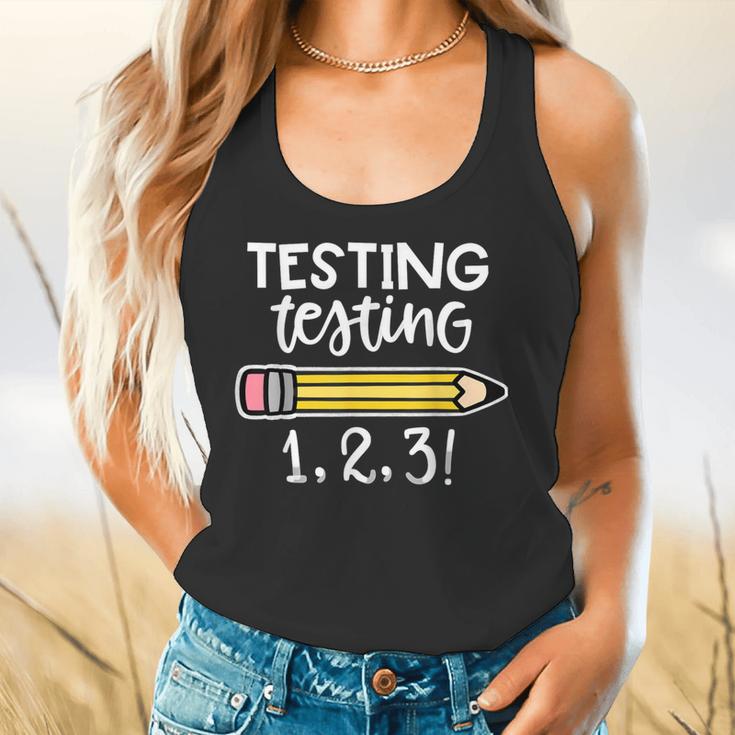 Testing Testing 123 Cute Test Day School Teacher Exam For Men Women Girls Kids Flowy Tank, gift for family, gift for coworker Testing Testing 123 Cute Test Day School Teacher Exam For Men Women Girls Kids Flowy Tank, gift for family, gift for coworker