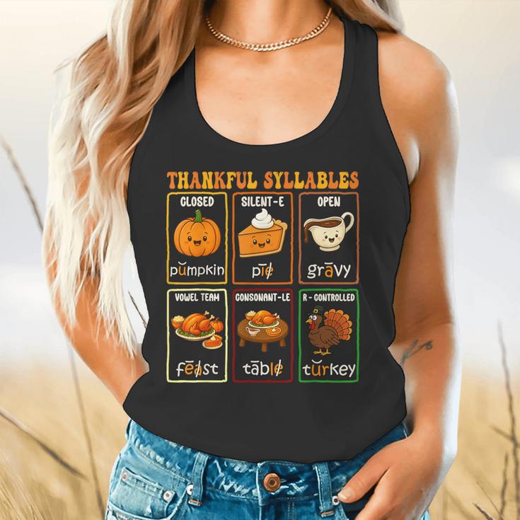 Thankful Syllables Thanksgiving Phonics Reading Teacher Fall Flowy Tank, gift for family, gift for coworker Thankful Syllables Thanksgiving Phonics Reading Teacher Fall Flowy Tank, gift for family, gift for coworker