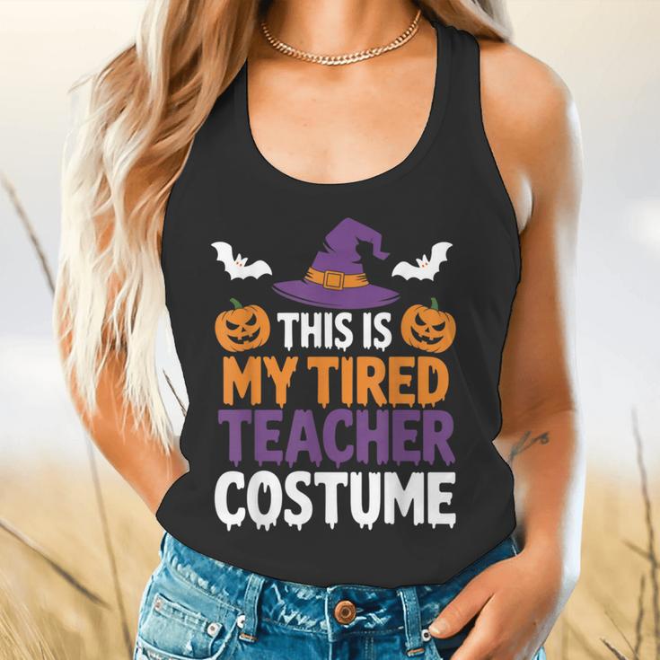 Tired Teacher Costume For Humor Halloween Flowy Tank, gift for family, gift for coworker