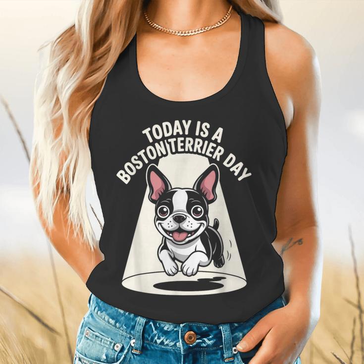 Today Is A Boston Terrier Day Cute Dog Lover Cartoon Flowy Tank, gift for family, gift for coworker
