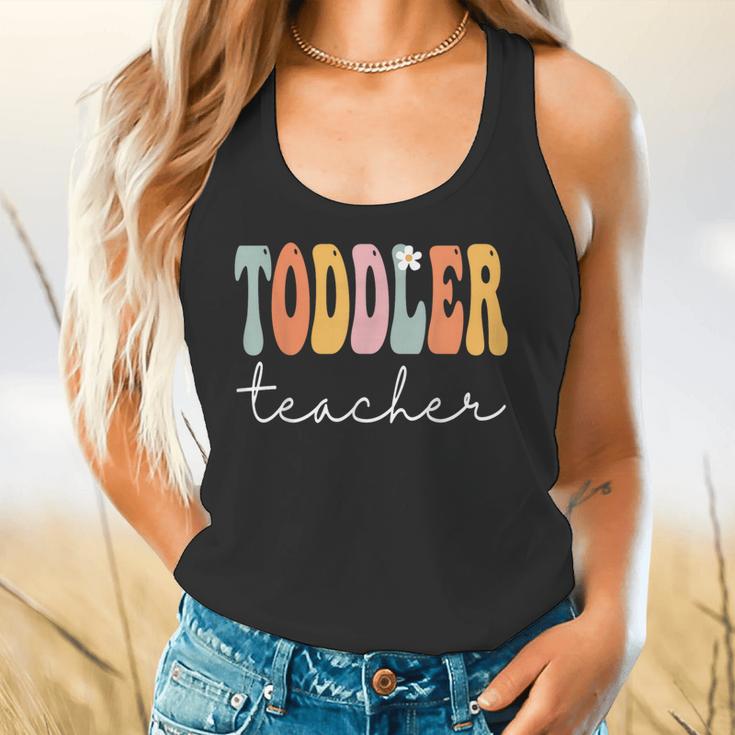 Toddler Teacher Retro Groovy Women Happy First Day Of School Flowy Tank, gift for family, gift for coworker Toddler Teacher Retro Groovy Women Happy First Day Of School Flowy Tank, gift for family, gift for coworker