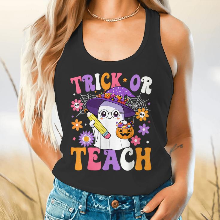 Trick Or Teach Teacher Ghost Teaching Fun Halloween Teacher Flowy Tank, gift for family, gift for coworker