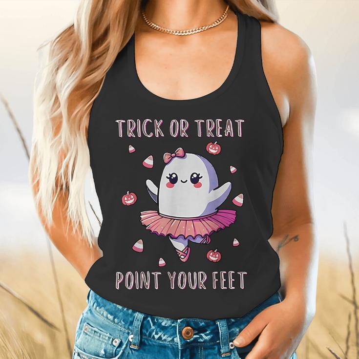 Trick Or Treat Point Your Feet Halloween Ghost Dance Teacher Flowy Tank, gift for family, gift for coworker Trick Or Treat Point Your Feet Halloween Ghost Dance Teacher Flowy Tank, gift for family, gift for coworker