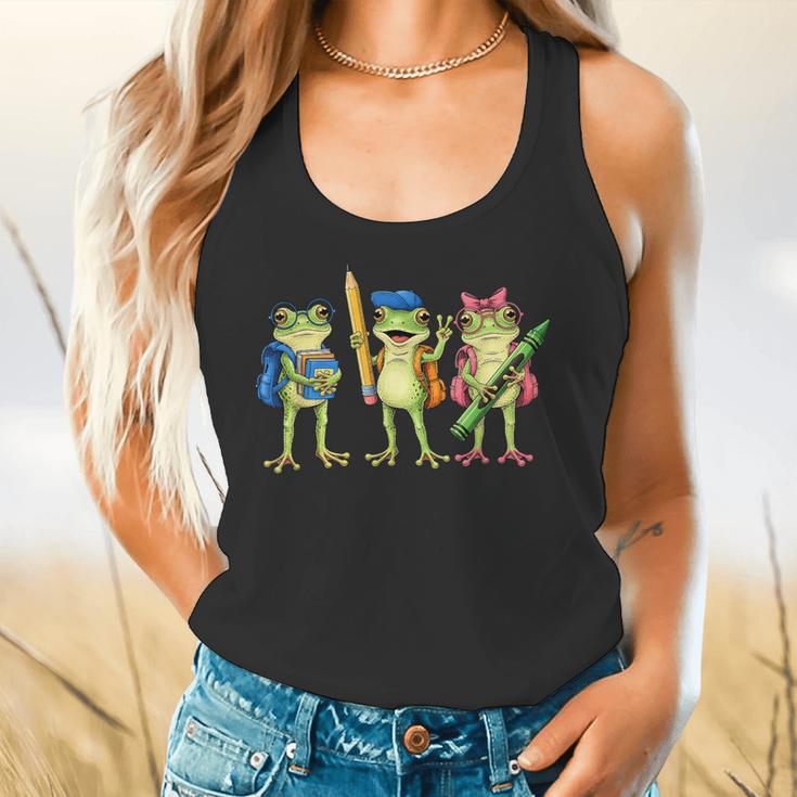 Trio Cute Frogs Welcome Back To School Teachers Girls Boys Flowy Tank, gift for family, gift for coworker Trio Cute Frogs Welcome Back To School Teachers Girls Boys Flowy Tank, gift for family, gift for coworker