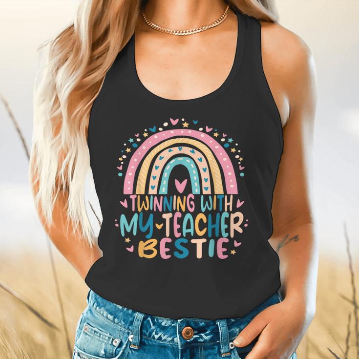 Twinning With My Teacher Bestie Rainbow Matching Teachers Flowy Tank, gift for family, gift for coworker Twinning With My Teacher Bestie Rainbow Matching Teachers Flowy Tank, gift for family, gift for coworker