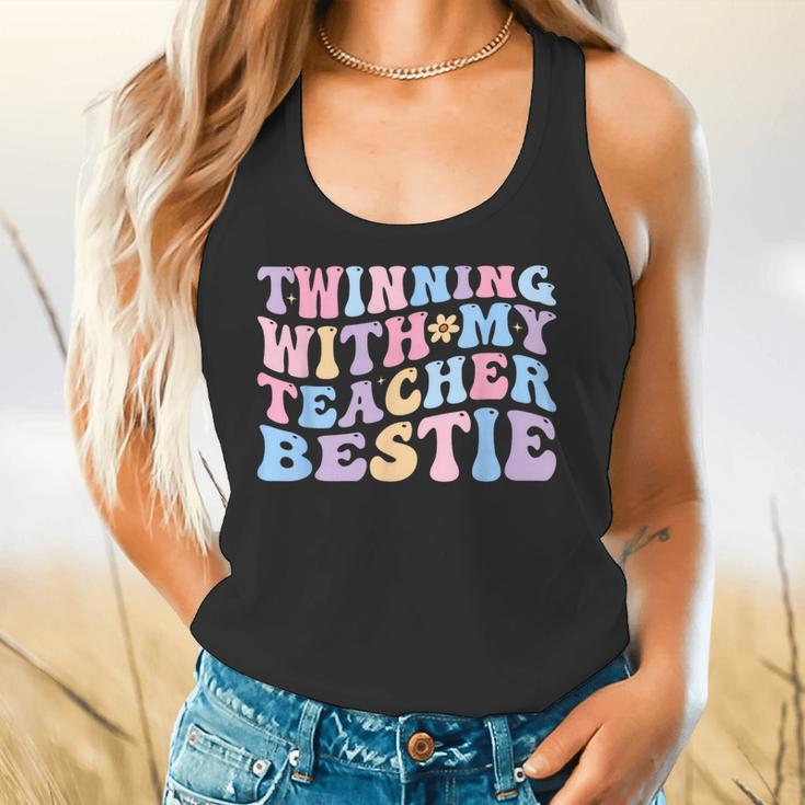 Twinning With My Teacher Bestie Teaching Partner Flowy Tank, gift for family, gift for coworker