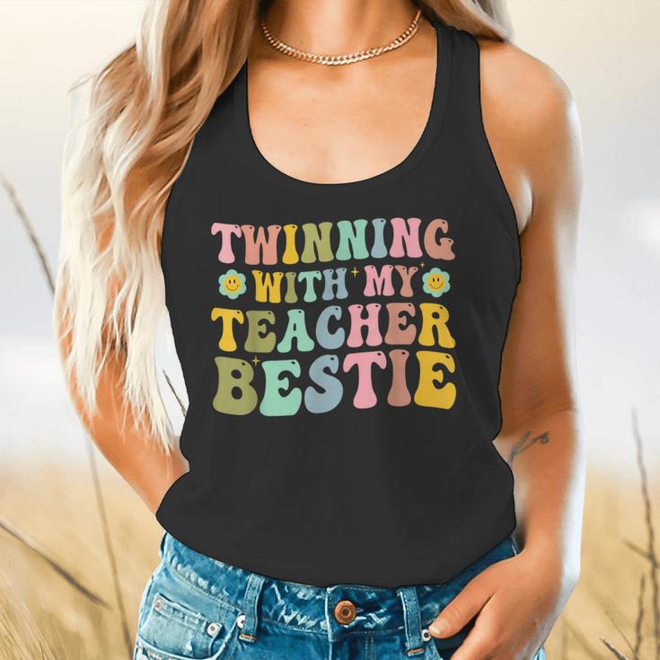 Twinning With My Teacher Bestie Twin Day Matching Teachers For Men Women Girls Kids Flowy Tank, gift for family, gift for coworker Twinning With My Teacher Bestie Twin Day Matching Teachers For Men Women Girls Kids Flowy Tank, gift for family, gift for coworker