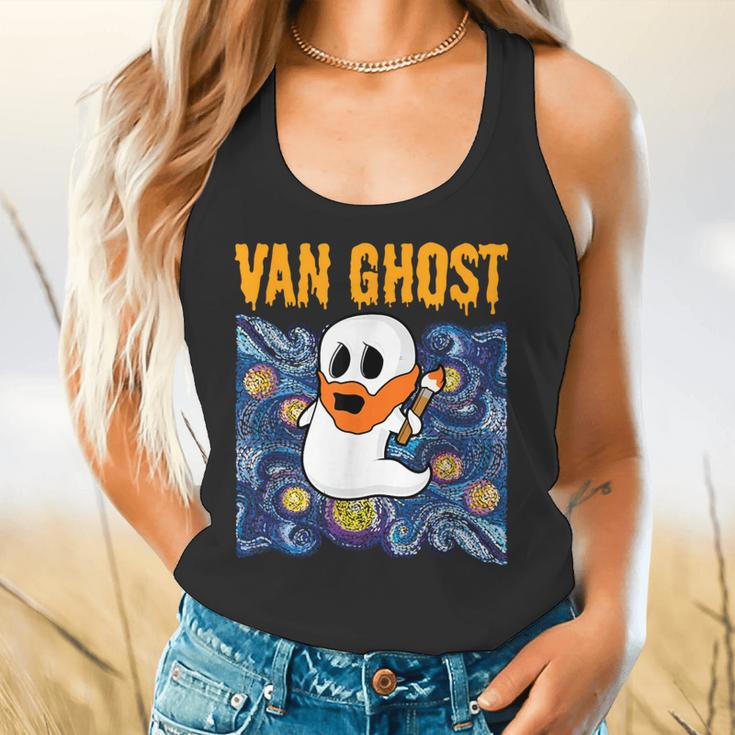Van Ghost Art Teacher Halloween Van Gogh Starry Night Flowy Tank, gift for family, gift for coworker