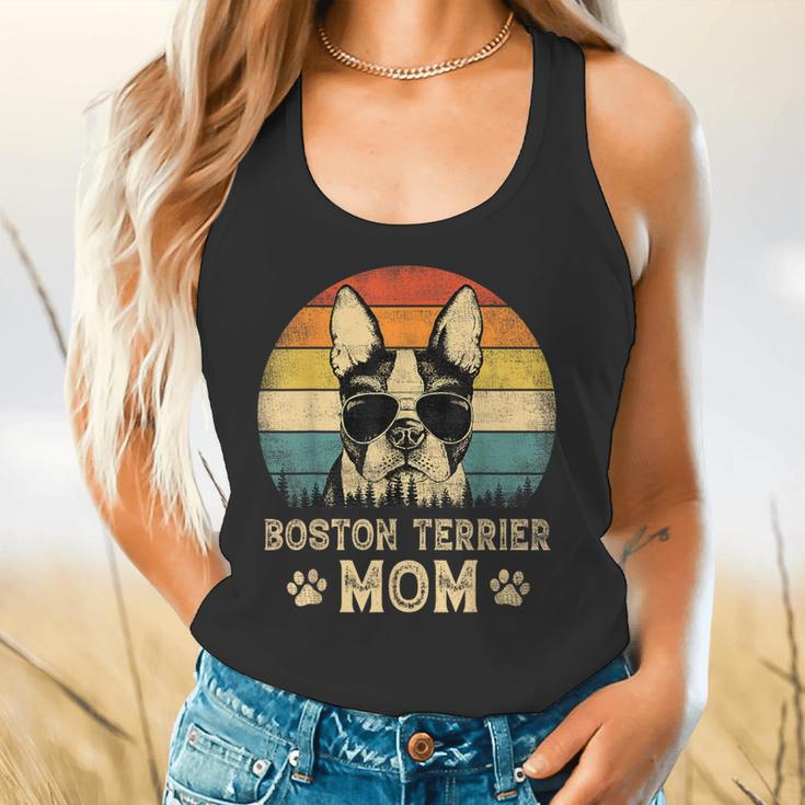 Vintage Boston Terrier Mom Dog Lovers Mother's Day Flowy Tank, gift for family, gift for coworker