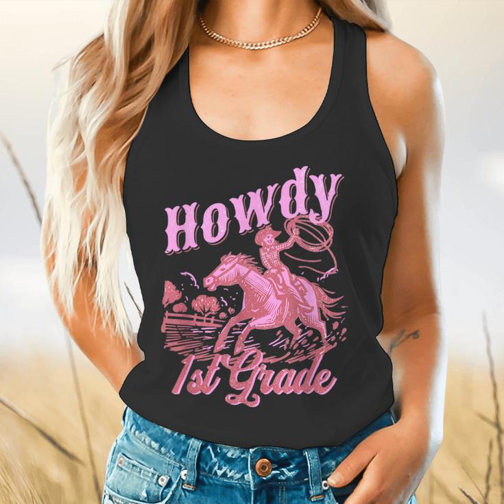 Vintage Howdy First Grade Cowgirl Teacher Western School Flowy Tank, gift for family, gift for coworker Vintage Howdy First Grade Cowgirl Teacher Western School Flowy Tank, gift for family, gift for coworker