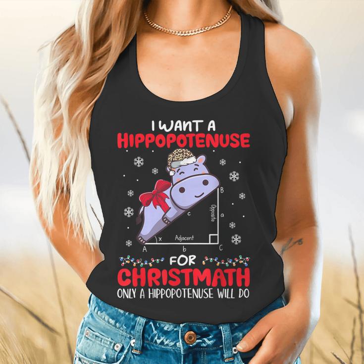 I Want A Hippopotenuse For Christmath Math Teacher Christmas Flowy Tank, gift for family, gift for coworker I Want A Hippopotenuse For Christmath Math Teacher Christmas Flowy Tank, gift for family, gift for coworker