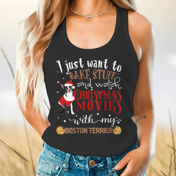 Watch Christmas Movies With My Boston Terrier Bostie Flowy Tank, gift for family, gift for coworker