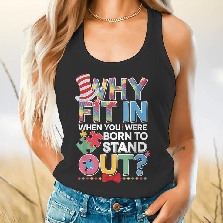 Why Fit In Doctor Teacher Cat In Hat Cool Autism Awareness Men Women Kids Flowy Tank, gift for family, gift for coworker Why Fit In Doctor Teacher Cat In Hat Cool Autism Awareness Men Women Kids Flowy Tank, gift for family, gift for coworker