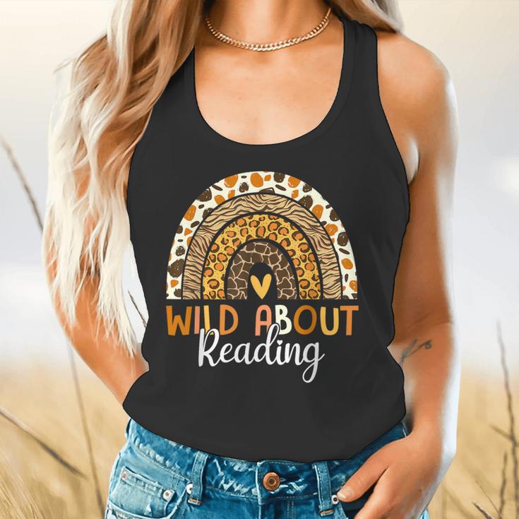 Wild About Reading Teacher Back To School Leopard Rainbow Flowy Tank, gift for family, gift for coworker Wild About Reading Teacher Back To School Leopard Rainbow Flowy Tank, gift for family, gift for coworker