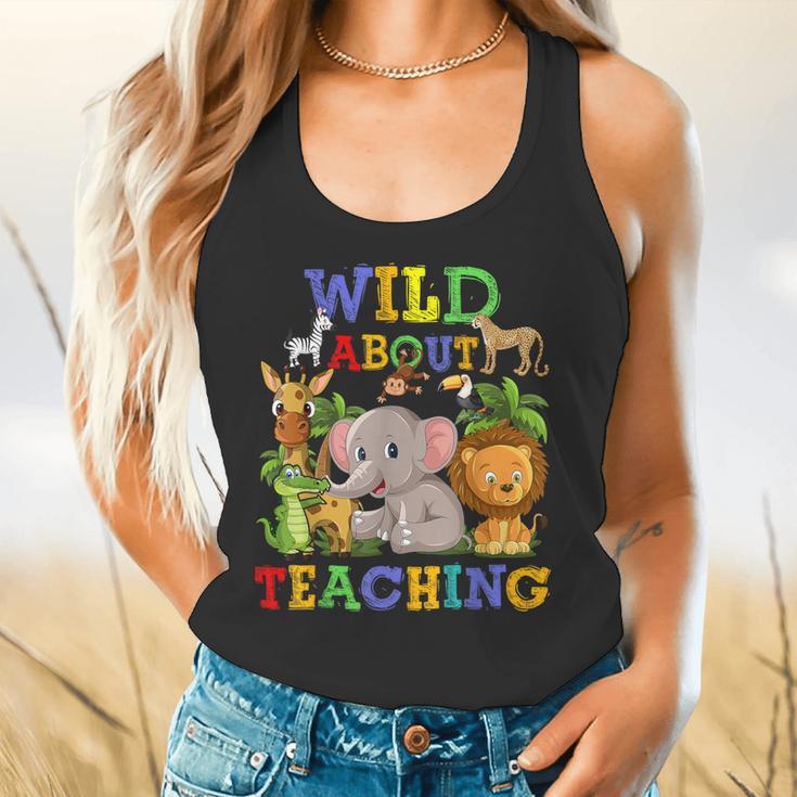 Wild About Teaching Safari Jungle School Teacher Flowy Tank, gift for family, gift for coworker Wild About Teaching Safari Jungle School Teacher Flowy Tank, gift for family, gift for coworker