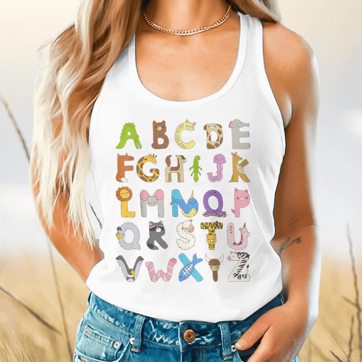 ABC Animals Alphabet Graphic Boys Girls Kindergarten Teacher Flowy Tank, gift for family, gift for coworker ABC Animals Alphabet Graphic Boys Girls Kindergarten Teacher Flowy Tank, gift for family, gift for coworker