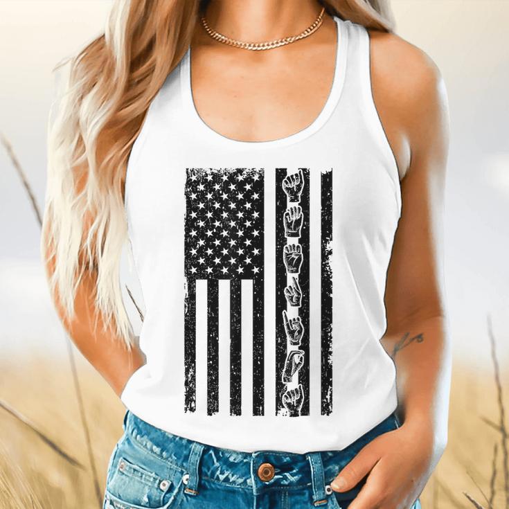 ASL Flag Sign Language Deaf ASL Teacher For Men Women Flowy Tank, gift for family, gift for coworker ASL Flag Sign Language Deaf ASL Teacher For Men Women Flowy Tank, gift for family, gift for coworker