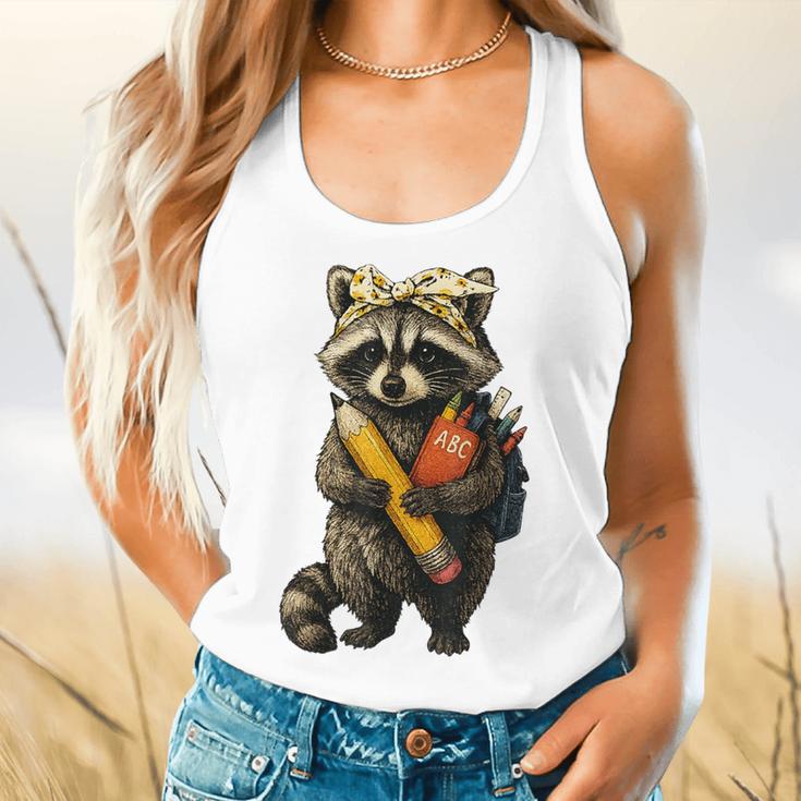 Back To School Raccoon Teachers Student Kids Flowy Tank, gift for family, gift for coworker