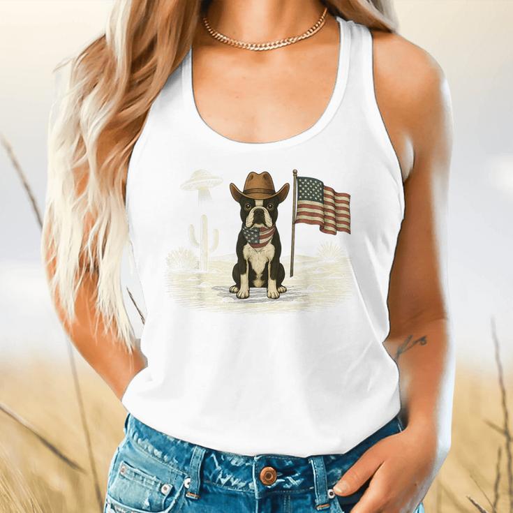 Boston Terrier 4th Of July US American Flag Dog Patriotic Flowy Tank, gift for family, gift for coworker