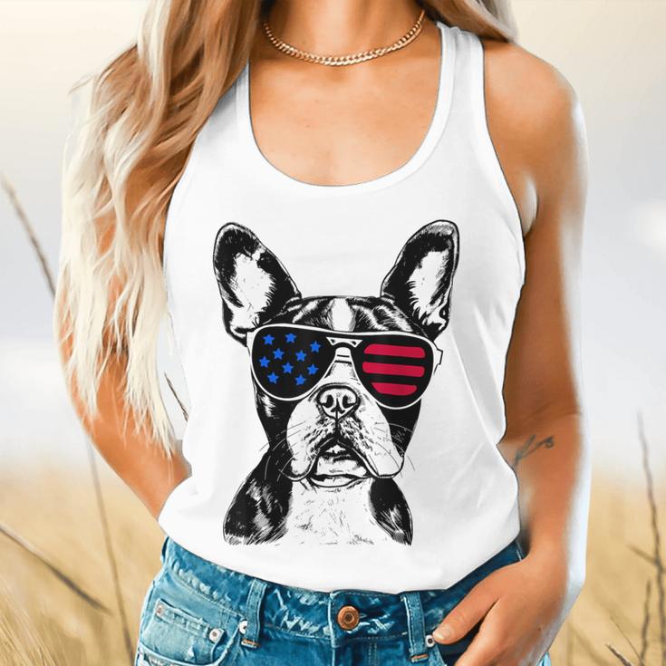 Boston Terrier Dog 4th July America USA Flag Men Women Kids Flowy Tank, gift for family, gift for coworker