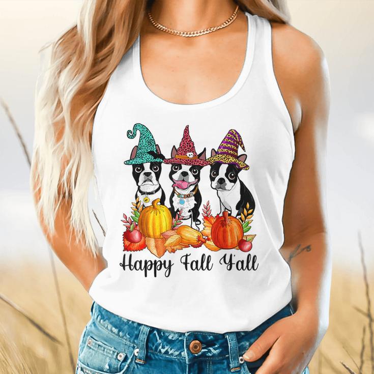 Boston Terrier Dog Lover Fall Ya'Ll Halloween Costume Men Women Flowy Tank, gift for family, gift for coworker
