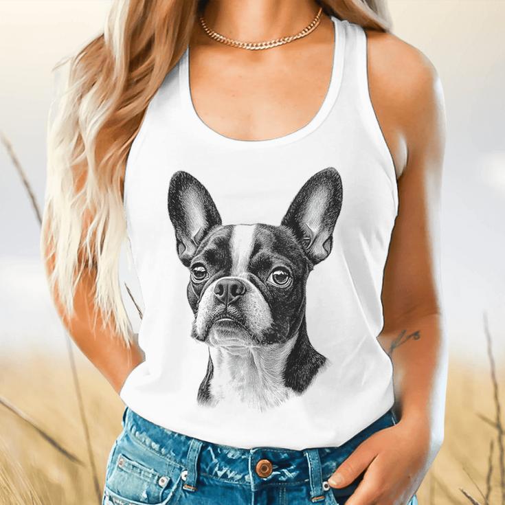 Boston Terrier Dog Motif Pet Illustration Boston Terrier For Men Women Kids Flowy Tank, gift for family, gift for coworker