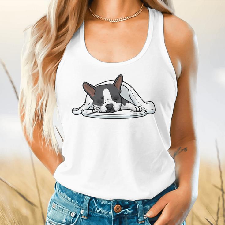 Boston Terrier Dog Official Sleeping Men Women Girls Kids Flowy Tank, gift for family, gift for coworker