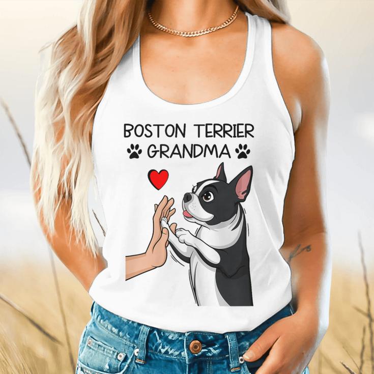 Boston Terrier Grandma Mother's Day Dog Mom Flowy Tank, gift for family, gift for coworker