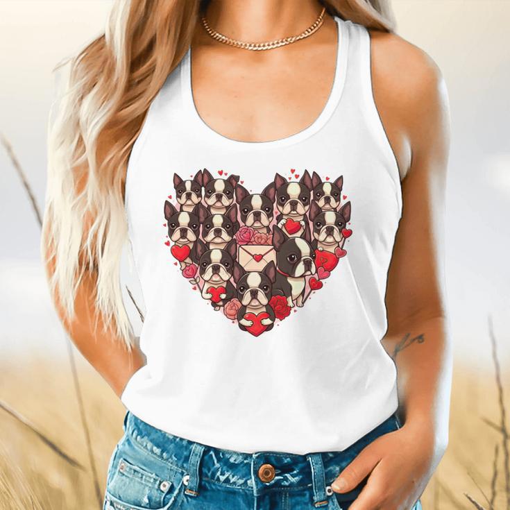 Boston Terrier Heart Valentine Boston Terrier Flowy Tank, gift for family, gift for coworker