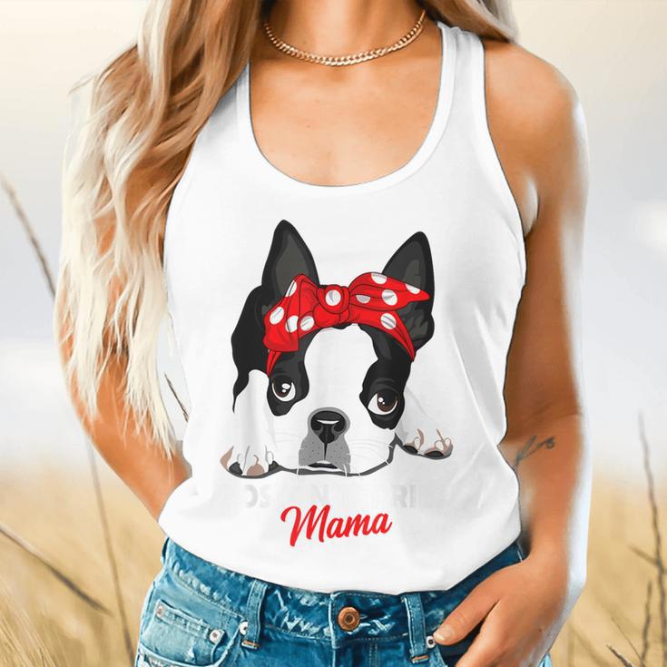 Boston Terrier Mum Dog Woman Idea Flowy Tank, gift for family, gift for coworker