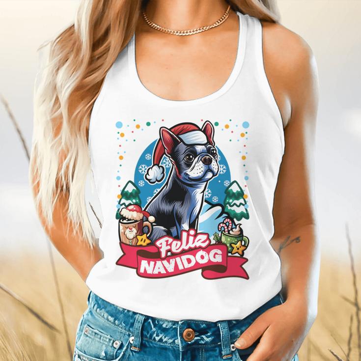 Boston Terrier Santa Claus Coffee Mug Merry Christmas Dogs Flowy Tank, gift for family, gift for coworker