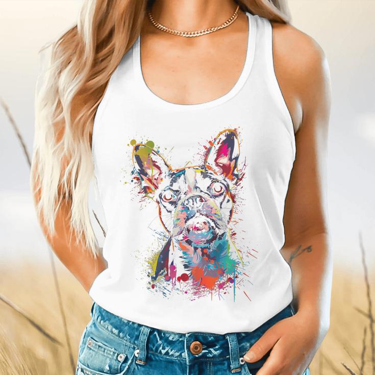 Boston Terrier Splash Flowy Tank, gift for family, gift for coworker
