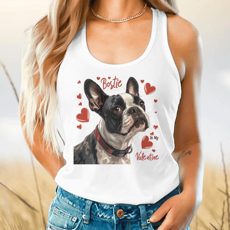 Boston Terrier Is My Valentine Cute Pet Dog Owner Valentine Flowy Tank, gift for family, gift for coworker