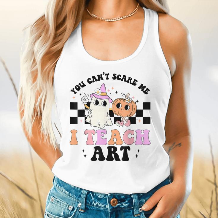 You Can't Scare Me I Teach Art Retro Teacher Ghost Halloween Flowy Tank, gift for family, gift for coworker You Can't Scare Me I Teach Art Retro Teacher Ghost Halloween Flowy Tank, gift for family, gift for coworker