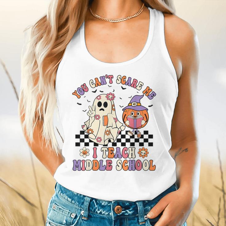 You Can't Scare Me I Teach Middle School Halloween Teacher Flowy Tank, gift for family, gift for coworker