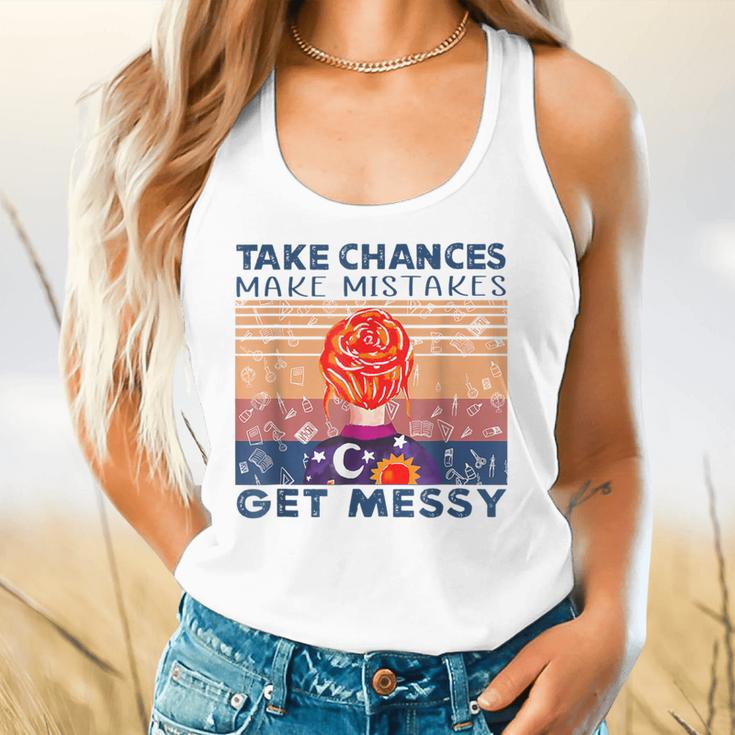 Take Chances Make Mistakes Get Messy Vintage Teacher Life Flowy Tank, gift for family, gift for coworker Take Chances Make Mistakes Get Messy Vintage Teacher Life Flowy Tank, gift for family, gift for coworker