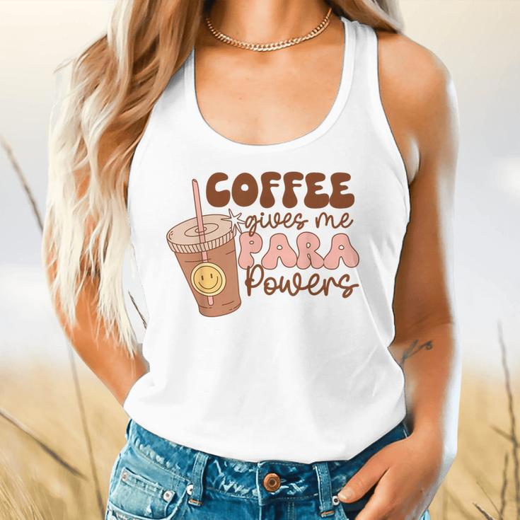 Coffee Gives Me Para Powers Parapro Teacher Squad Flowy Tank, gift for family, gift for coworker