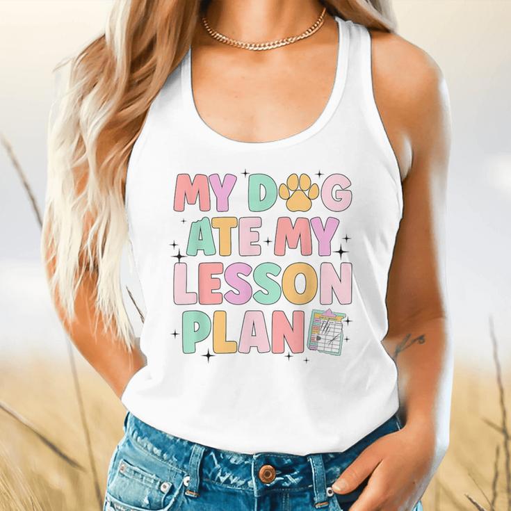 My Dog Ate My Lesson Plan Kindergarten Teacher Dog Lover For Men Women Flowy Tank, gift for family, gift for coworker