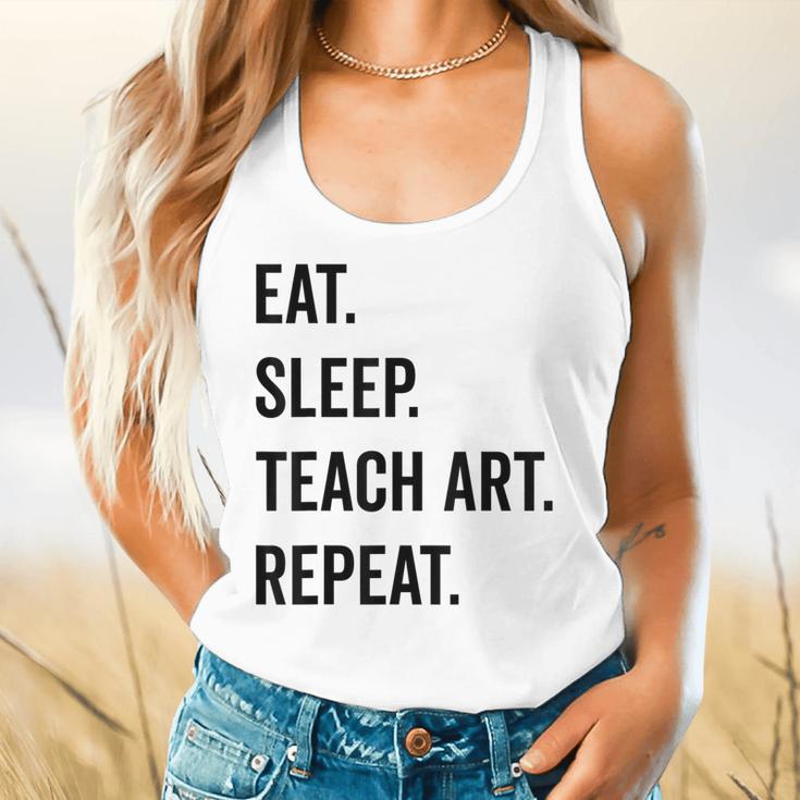 Eat Sleep Teach Art Repeat Teaching Art Teacher Flowy Tank, gift for family, gift for coworker