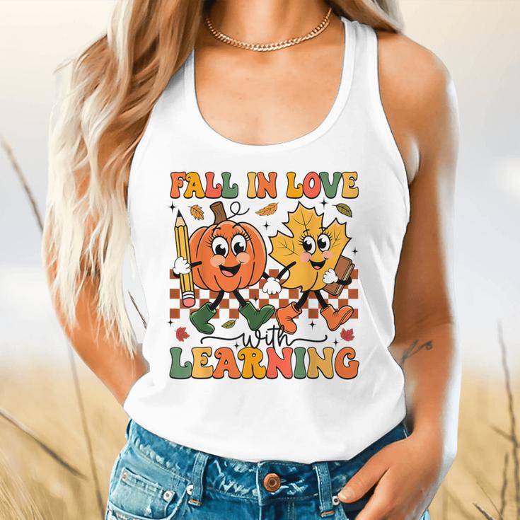 Fall In Love With Learning Thanksgiving Teacher Student Flowy Tank, gift for family, gift for coworker Fall In Love With Learning Thanksgiving Teacher Student Flowy Tank, gift for family, gift for coworker