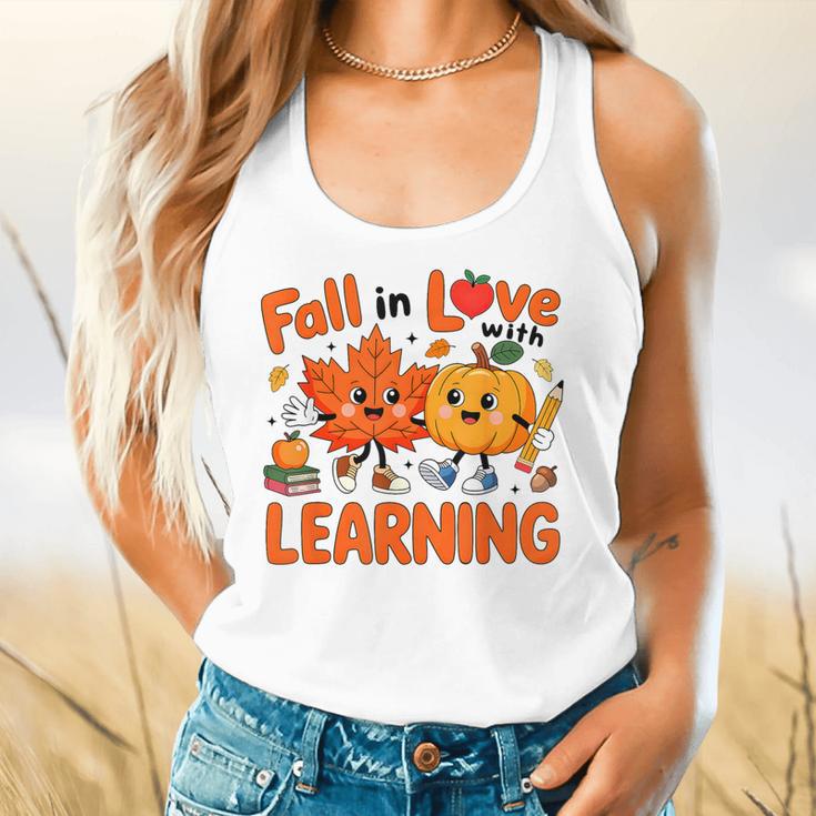 Fall In Love With Learning Thanksgiving Teacher Student Kids Flowy Tank, gift for family, gift for coworker Fall In Love With Learning Thanksgiving Teacher Student Kids Flowy Tank, gift for family, gift for coworker