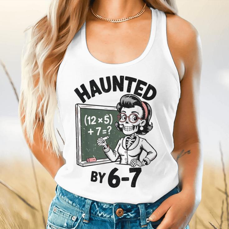 Haunted 67 Skeleton Math Teacher Halloween Costume Math Pun Flowy Tank, gift for family, gift for coworker Haunted 67 Skeleton Math Teacher Halloween Costume Math Pun Flowy Tank, gift for family, gift for coworker