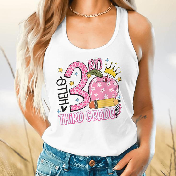 Hello 3rd Third Grade Back To School Pink Leopard Teacher Flowy Tank, gift for family, gift for coworker Hello 3rd Third Grade Back To School Pink Leopard Teacher Flowy Tank, gift for family, gift for coworker