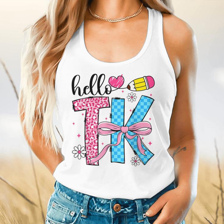Hello TK Transitional Kindergarten Back To School Teacher Flowy Tank, gift for family, gift for coworker