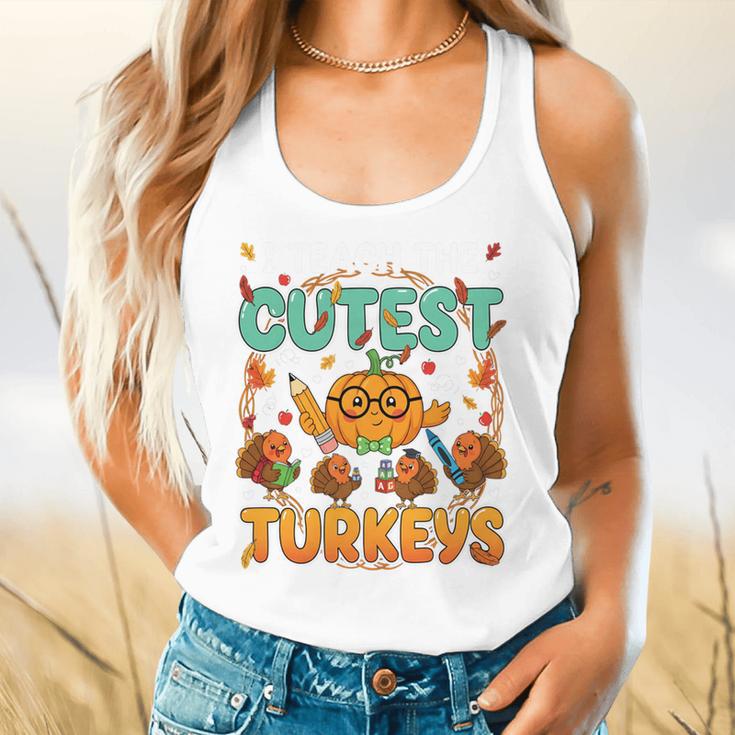 Humor I Teach The Cutest Turkeys Thanksgiving Teacher Flowy Tank, gift for family, gift for coworker Humor I Teach The Cutest Turkeys Thanksgiving Teacher Flowy Tank, gift for family, gift for coworker