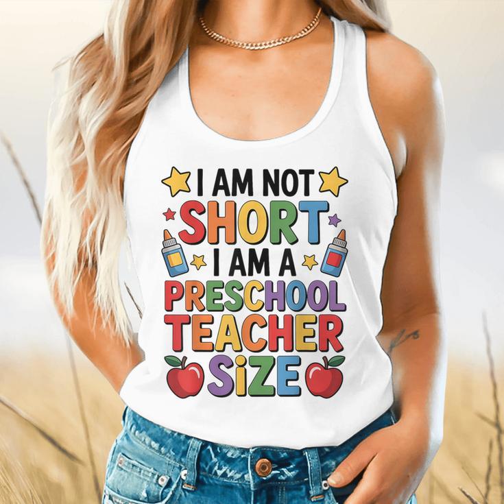 I'm Not Short I'm A Preschool Teacher Size Quote Women Flowy Tank, gift for family, gift for coworker I'm Not Short I'm A Preschool Teacher Size Quote Women Flowy Tank, gift for family, gift for coworker
